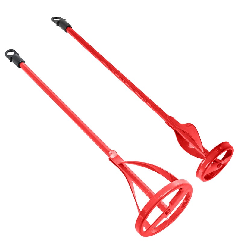 TCP Global Paint Mixer Attachment (Set of 2) - 15.5" & 14" Drill Paddle Mixer with 3/8" & 5/16" Hex Shafts for Mixing 1 to 5 Gallons of Paint, Epoxy Resin, Concrete, Drywall Mud, Mortar & More - Image 1